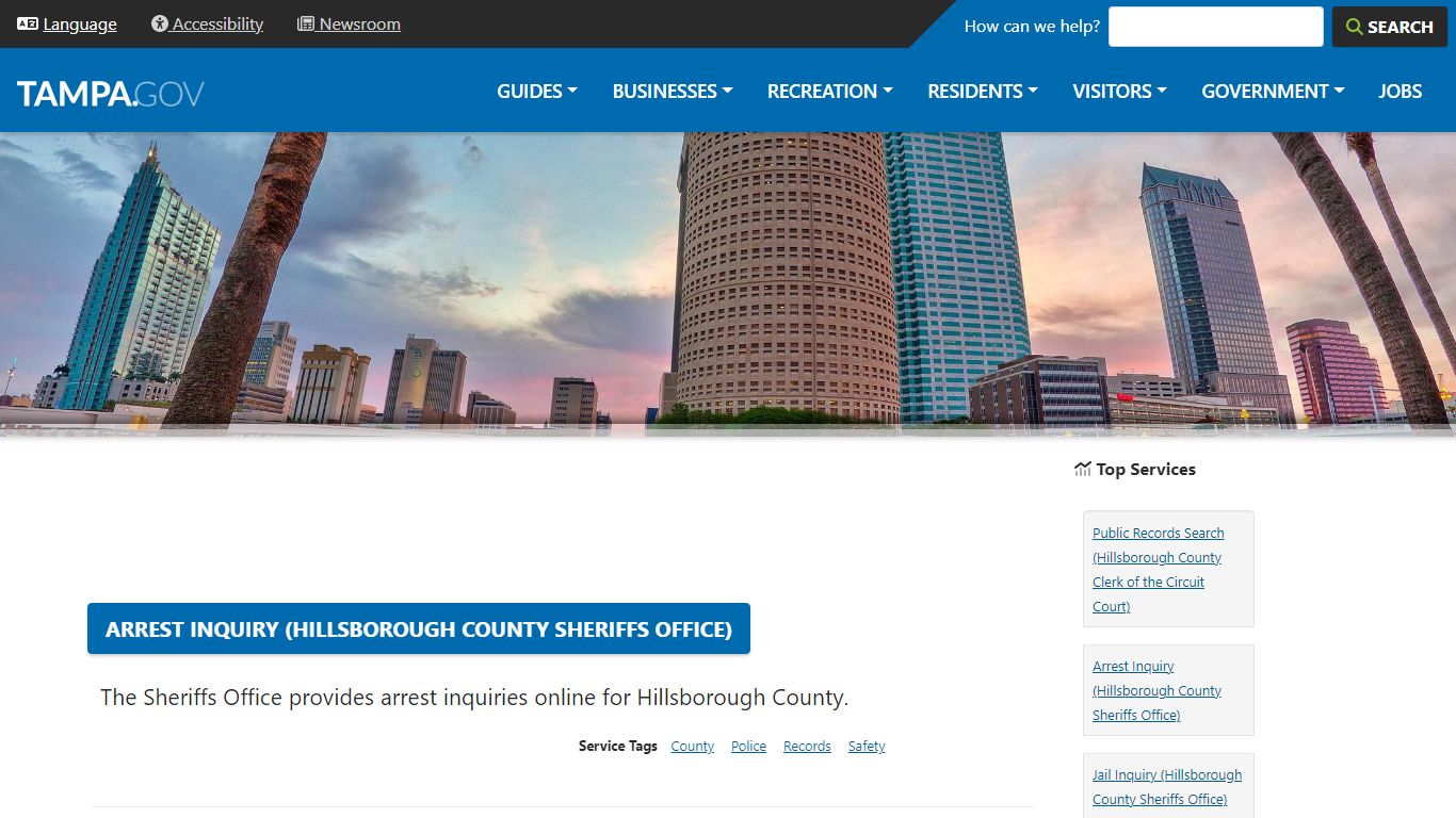 Arrest Inquiry (Hillsborough County Sheriffs Office)