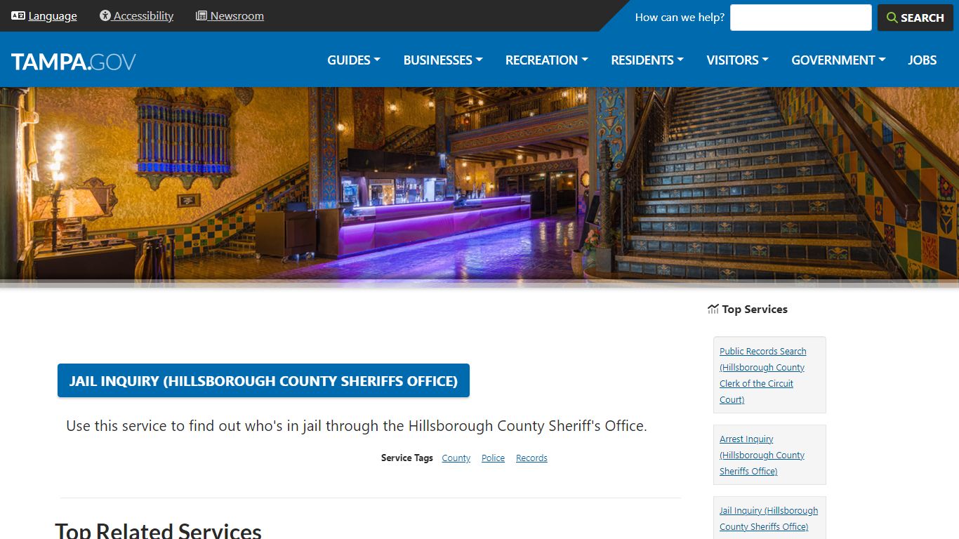 Jail Inquiry (Hillsborough County Sheriffs Office) | City of Tampa